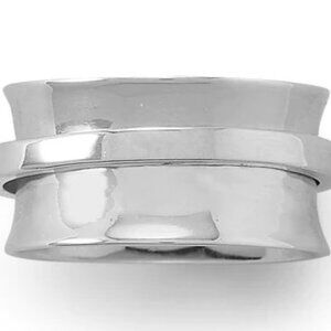 Sterling Silver Rhodium Plated Polished Spinner Ring Sz 7
